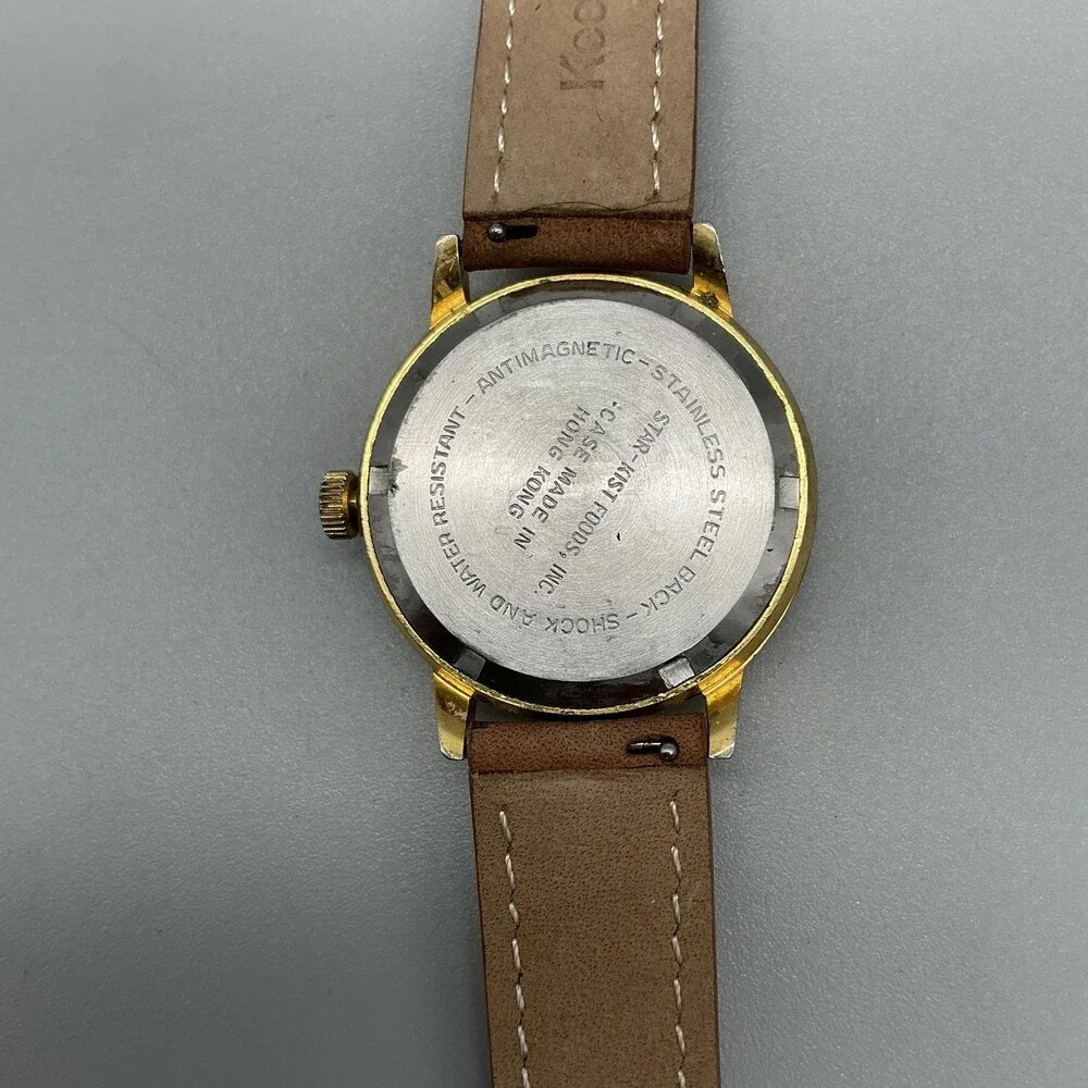 Vintage Star-Kist Charlie Tuna Mens Watch 35mm Logo Dial Leather Manual Wind